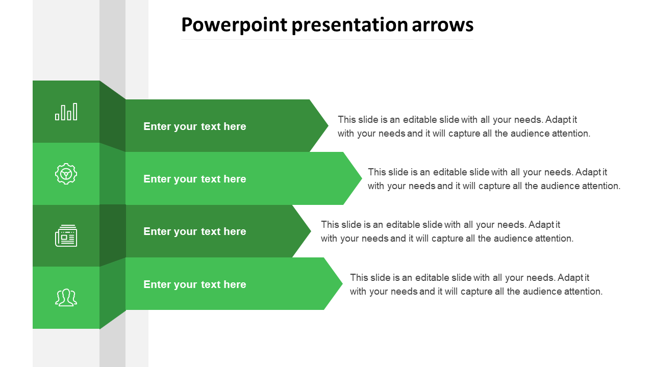 powerpoint presentation arrows-green